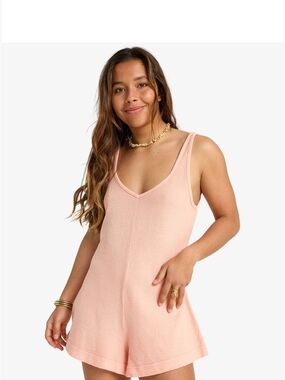 NWT Billabong Peach Knit Romper/beach Cover Up